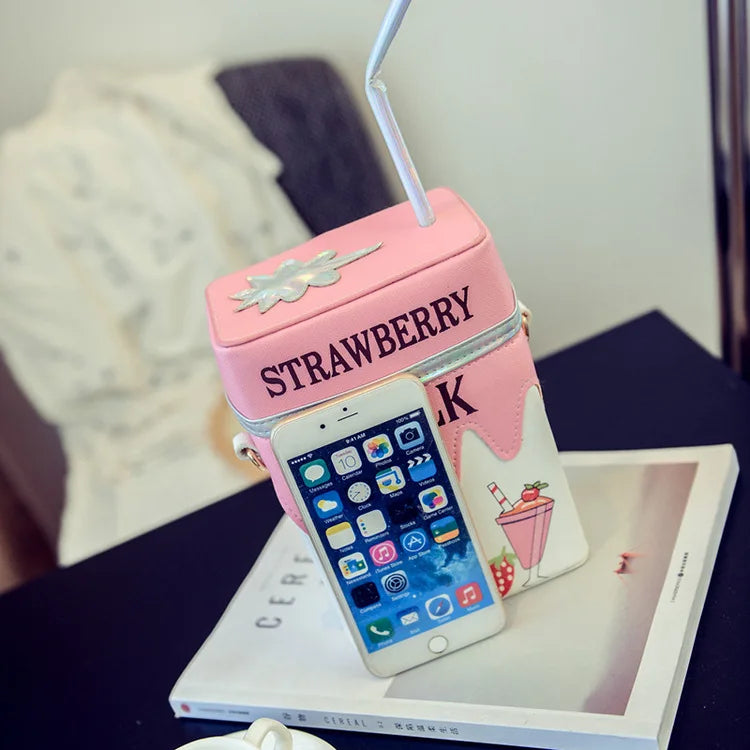 Milk Box Bag Strawberry Cross Bag