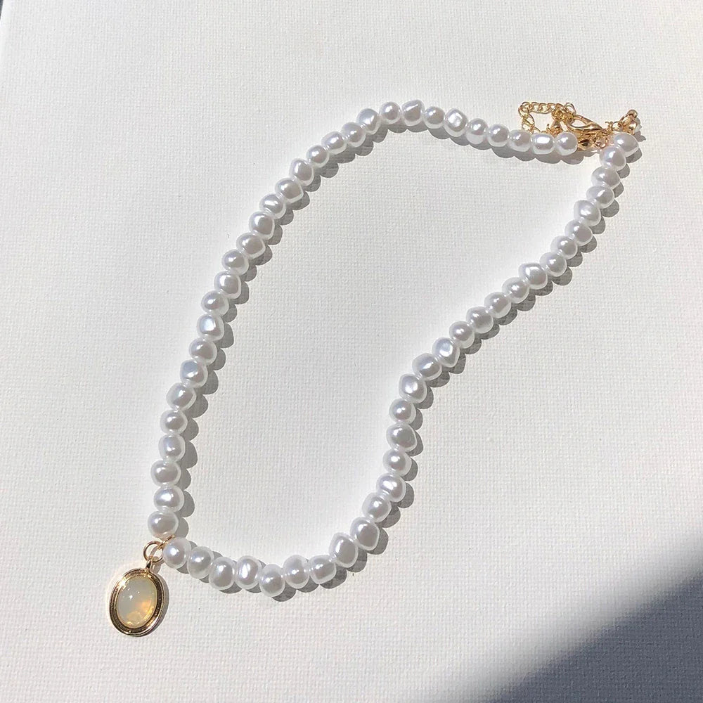 Beaded Pearl Beach Vibes Necklaces