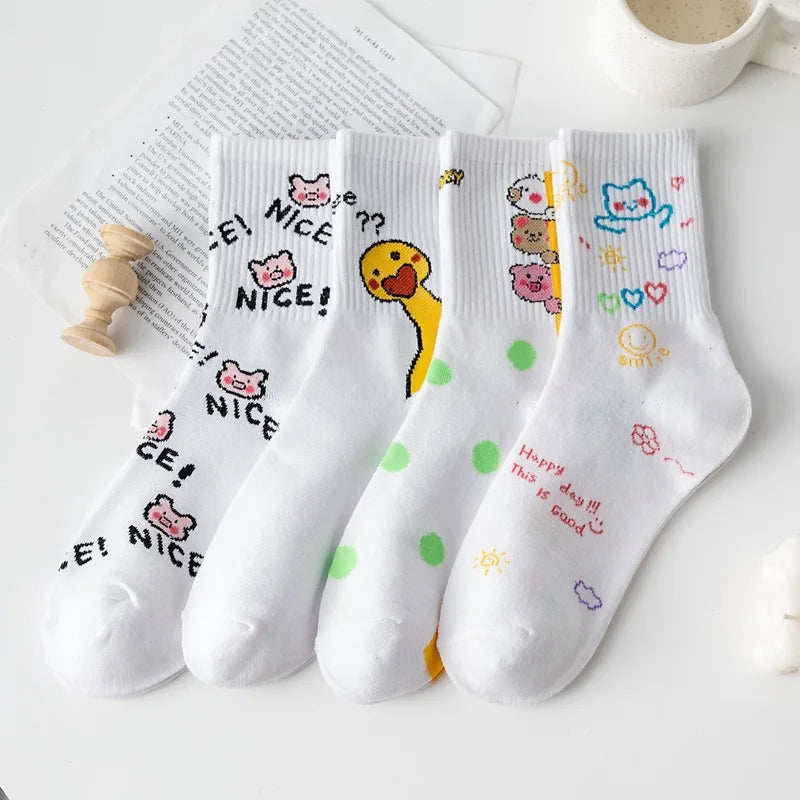 Funny Embroidery Summer Socks