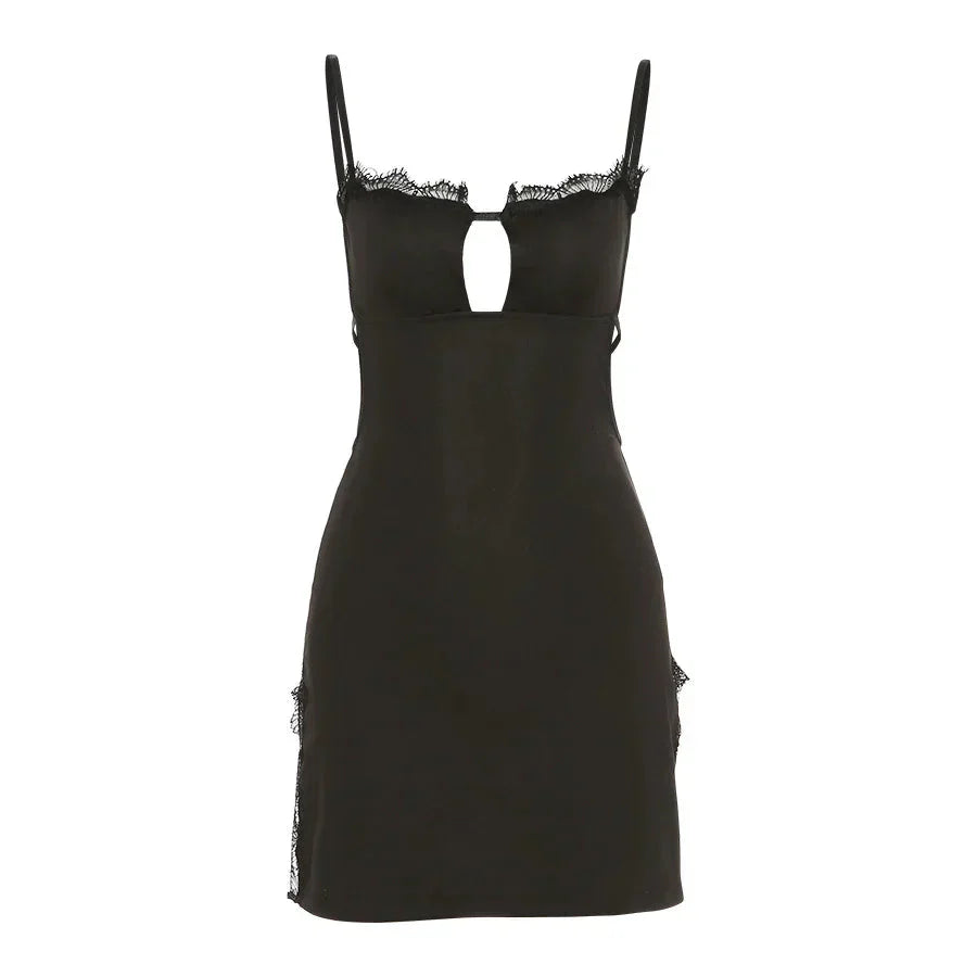 Baddie Backless Slit Mini Dress