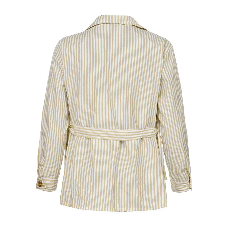 Luxury Long Sleeve Striped Pocket Shirt