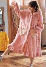 Animal Thick Warm Hooded Pyjamas For Women