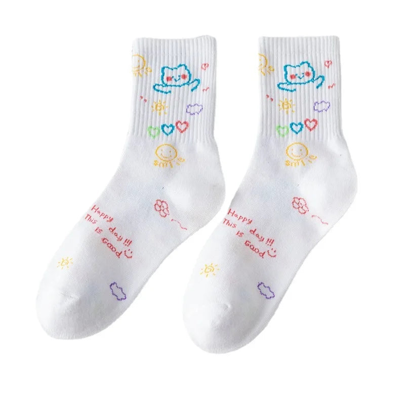 Funny Embroidery Summer Socks