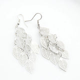 Vintage Hollow Leaves Shiny Earrings
