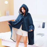 Heavy Thick Fleece Hooded Blanket