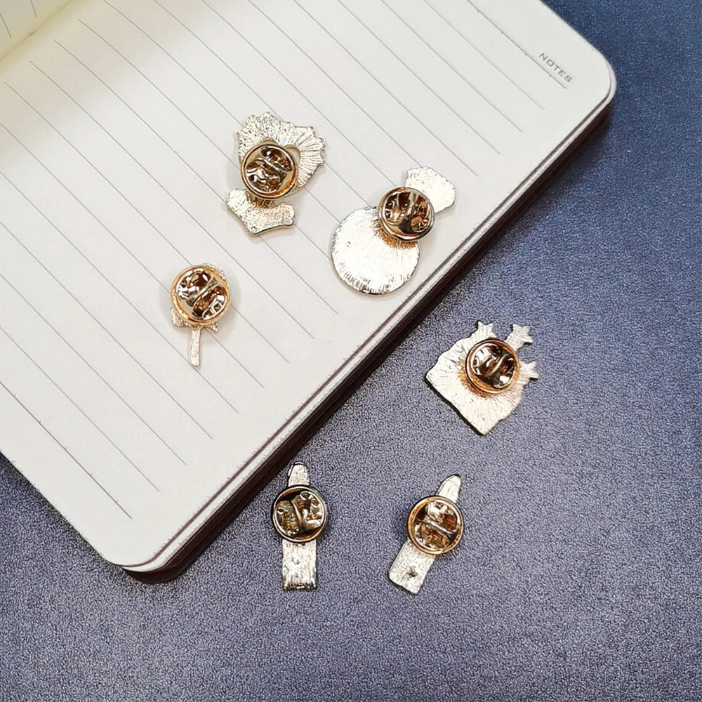 Lipstick Rose Flower Brooches