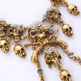 Collar clásico vintage de calavera esqueleto