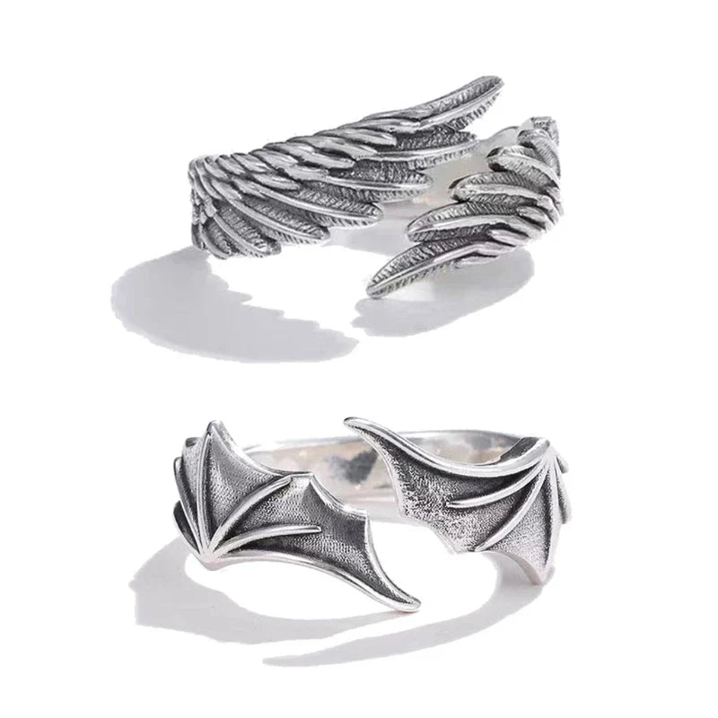 Y2K Gothic Angel Devil Wings Rings