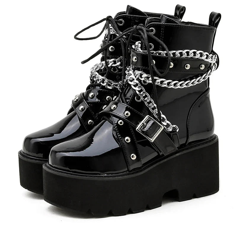 Chained Winter Women's Black Boots