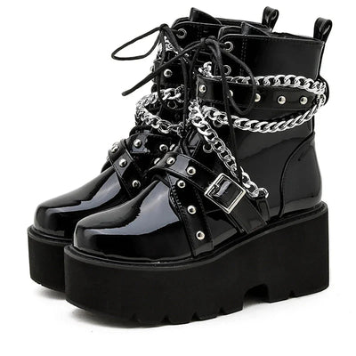 Chained Winter Women's Black Boots