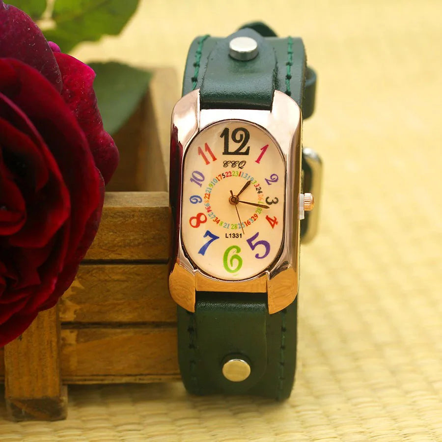 Cow Leather Strap Casual Watch