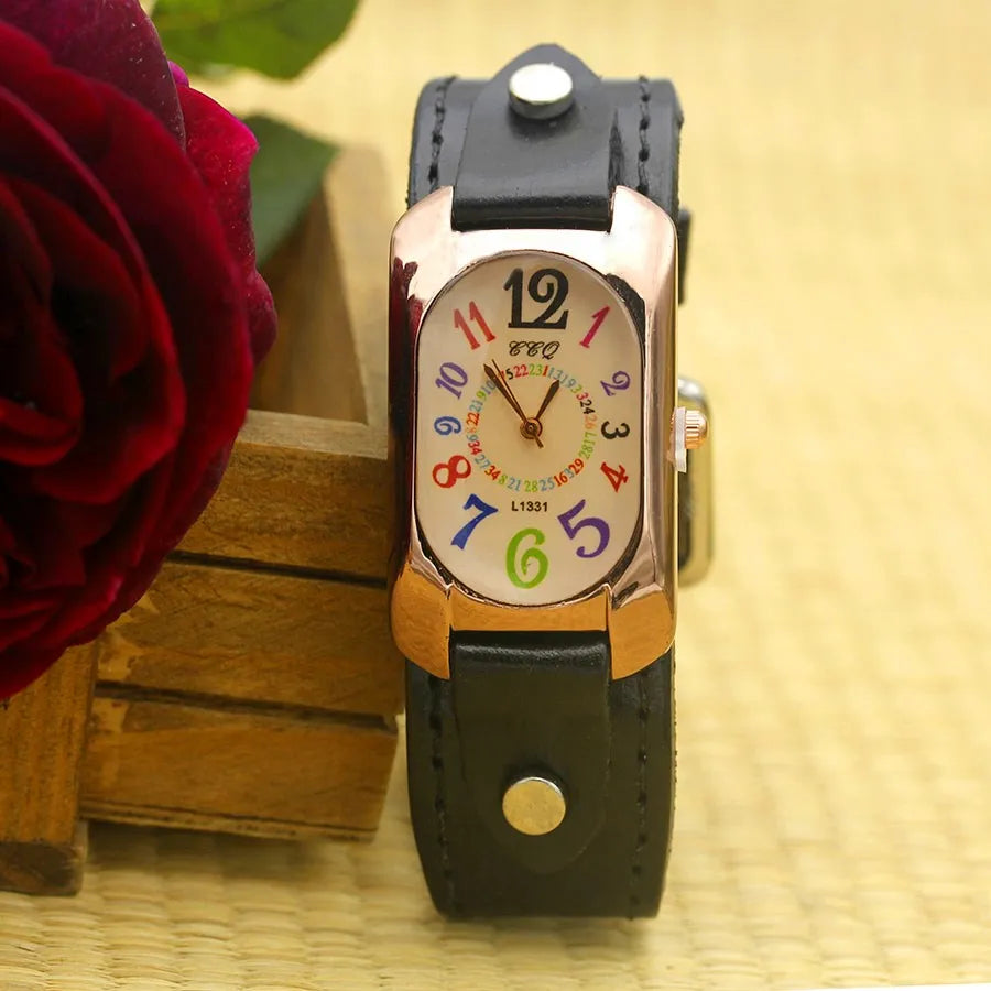 Cow Leather Strap Casual Watch