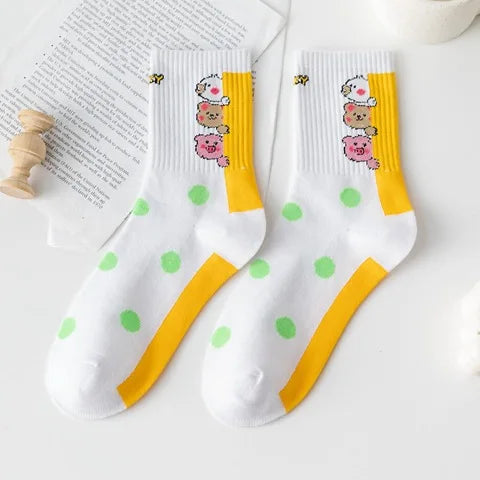Funny Embroidery Summer Socks