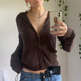 Vintage Y2k Knitted Zip-Up Hoodie