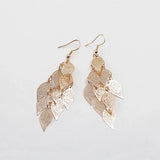 Vintage Hollow Leaves Shiny Earrings