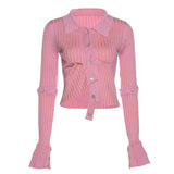 Y2K Detachable Sleeve Cropped Cardigan