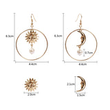 Bohemian Gold Asymmetric Circle Earrings