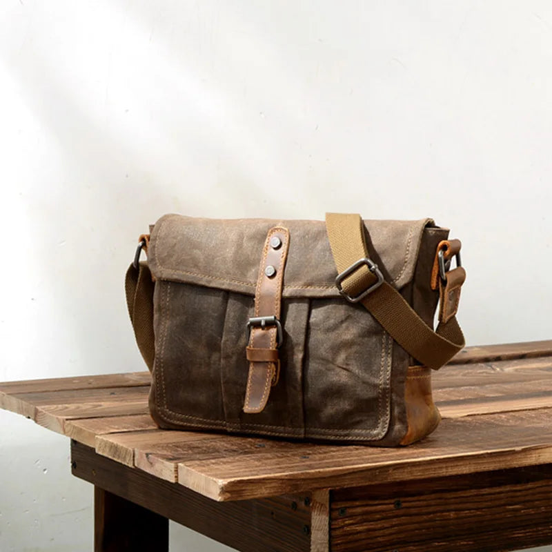 Waterproof Canvas Crossbody Messenger Bag
