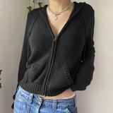 Vintage Y2k Knitted Zip-Up Hoodie