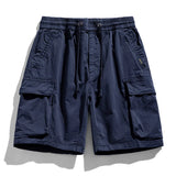 Solid Elastic Waist  Multi Pocket Short