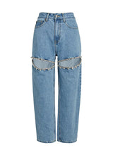 Baddie Embellished Ripped  Denim Jeans