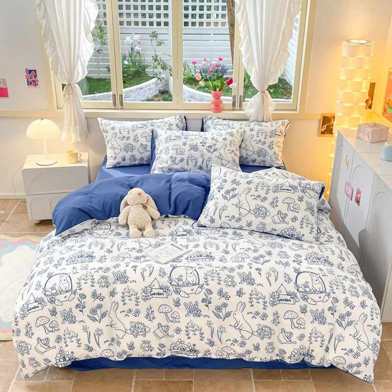 Nordic Striped Simple Style Cotton Bedding Set