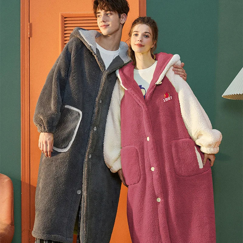 Pijama Grueso de Otoño e Invierno para Pareja