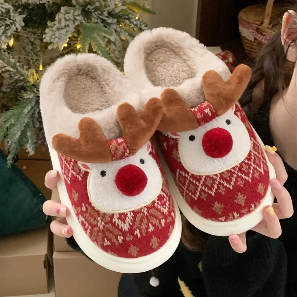 Cute Cartoon Deer Soft Slippers