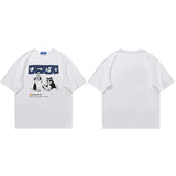 Japanese Cartoon Drinking Cat T-Shirt