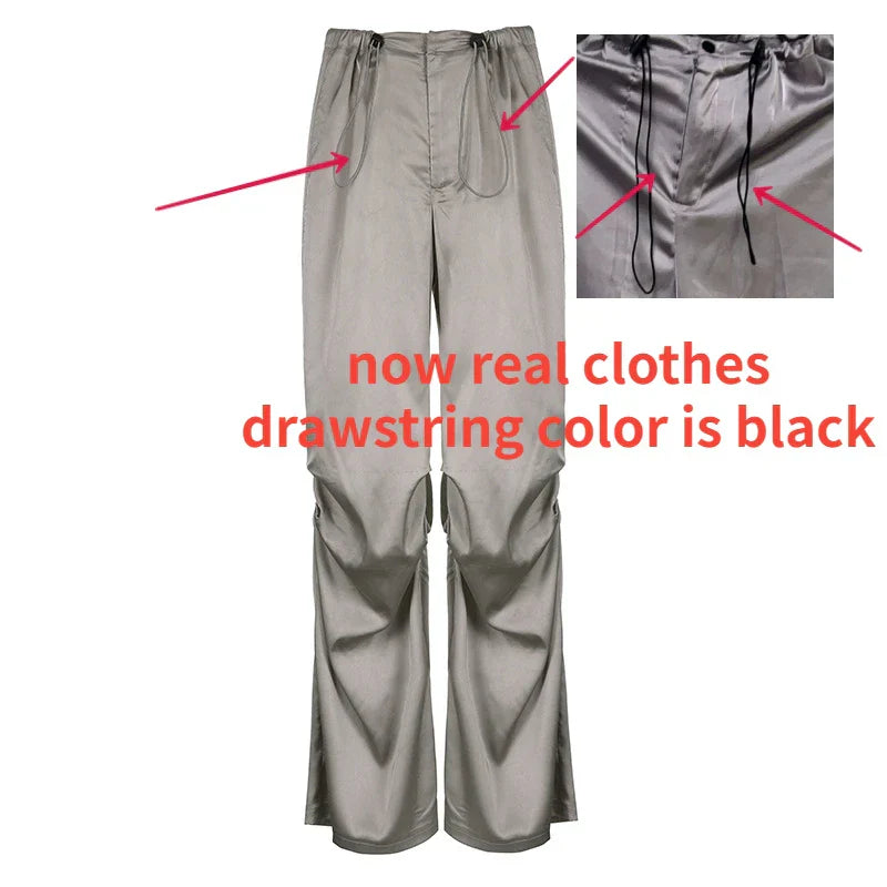 Parachute Solid Color Elegant Wide Leg Pants