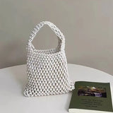 Knitting Crochet Tote Bags Summer Hand Woven