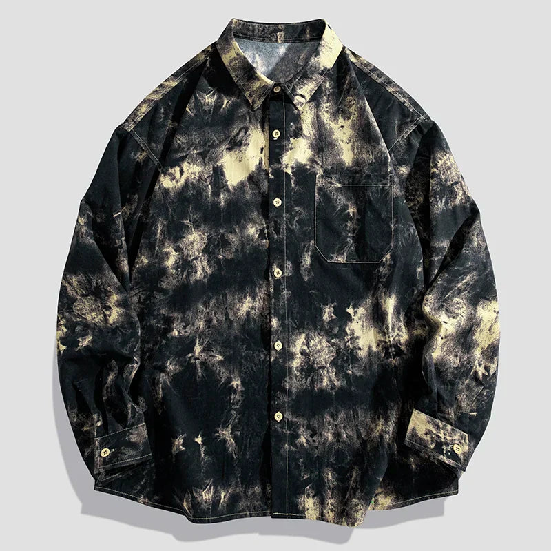 Tie Dye Floral Print Shirt