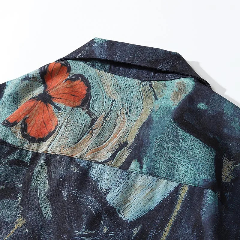 Butterfly Print Summer Beach Shirt
