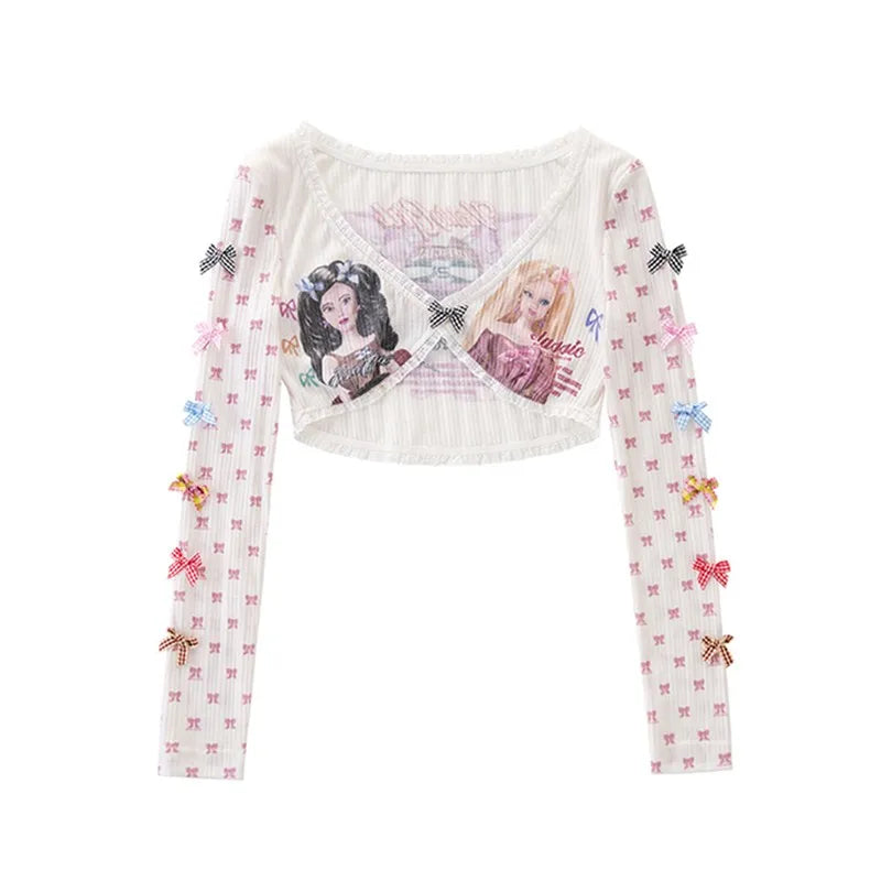 Coquette Vintage Kawaii Crop Top