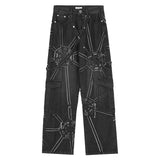Cyberpunk Vintage Spider Net Jeans