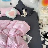 Korean Pink Letter Bedding Set