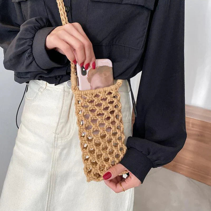 Handmade Crochet Small Cross Phone Bag