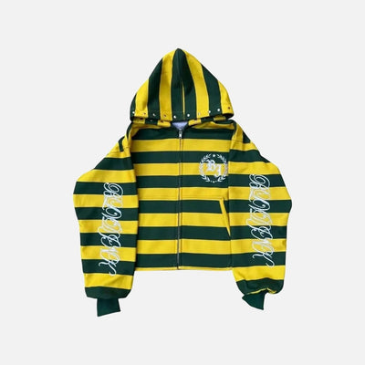 Y2K Retro Stripped Yellow Hoodie