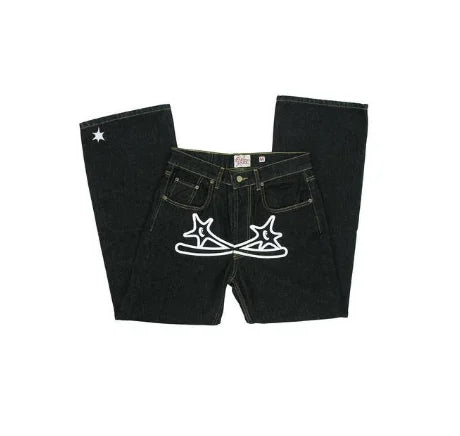 Retro Baggy Black High Waist Jeans