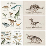 Vintage Dinosaur Chart Posters