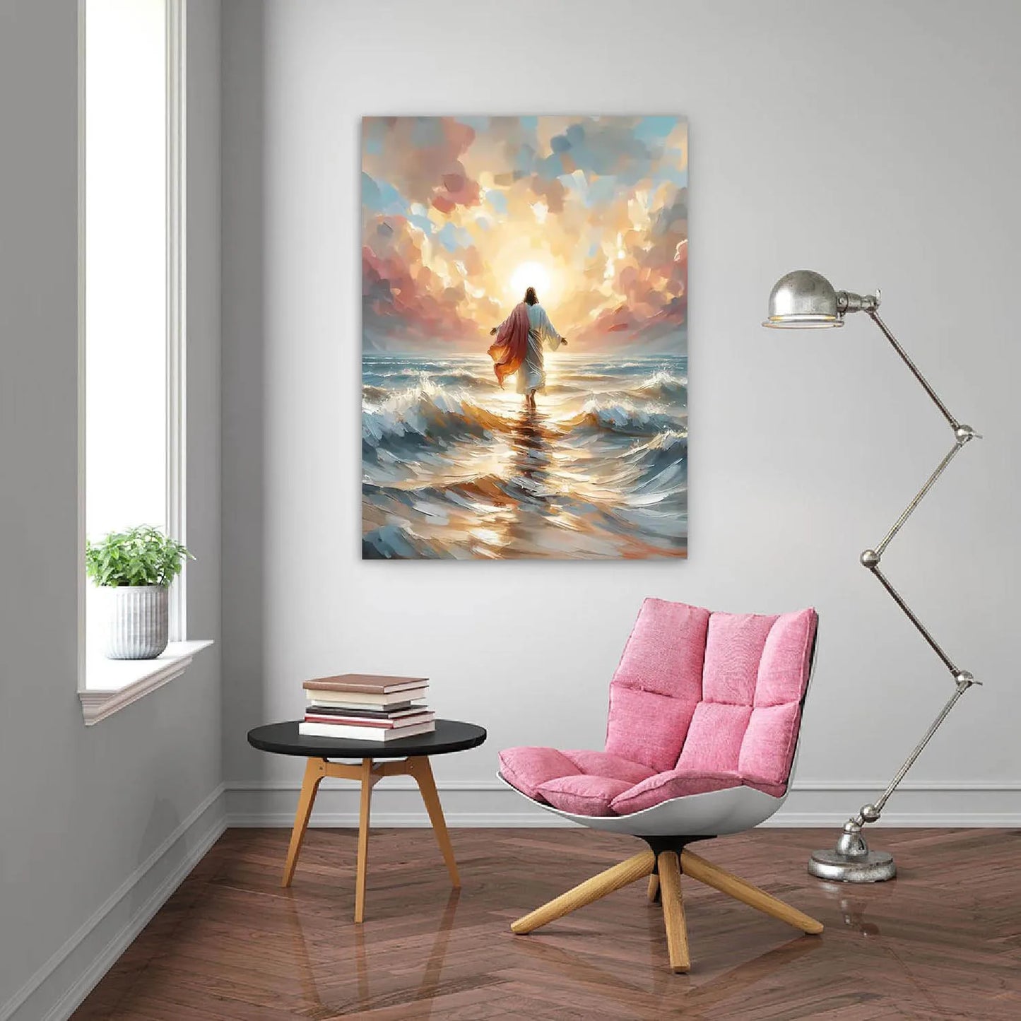 Jesus geht auf dem Wasser Poster