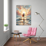 Jesus geht auf dem Wasser Poster