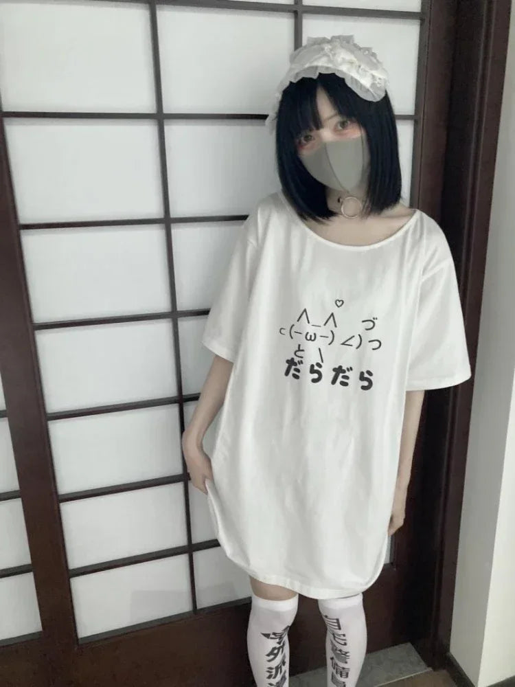 Camiseta holgada de verano extragrande con dibujos animados
