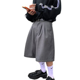 Soft Grey Pleated Shorts High Jorts