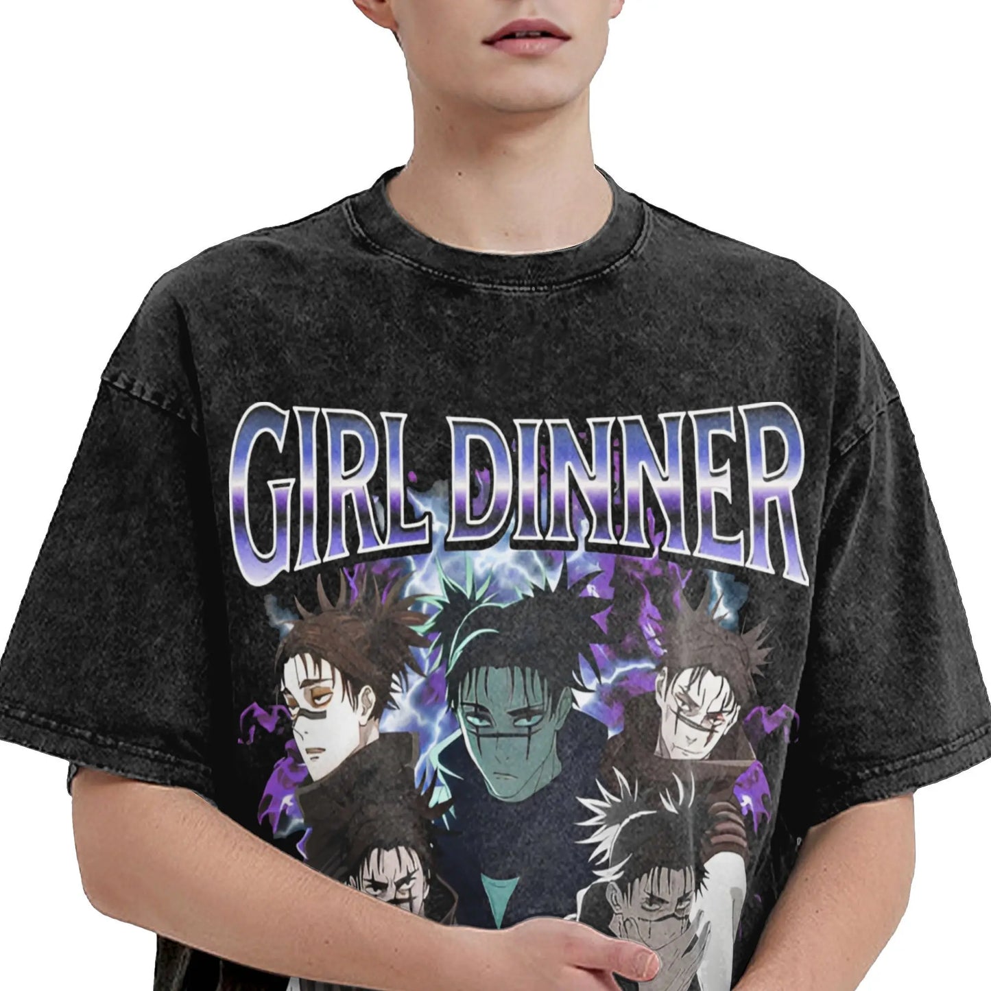 Anime Print Girl Dinner T-shirt