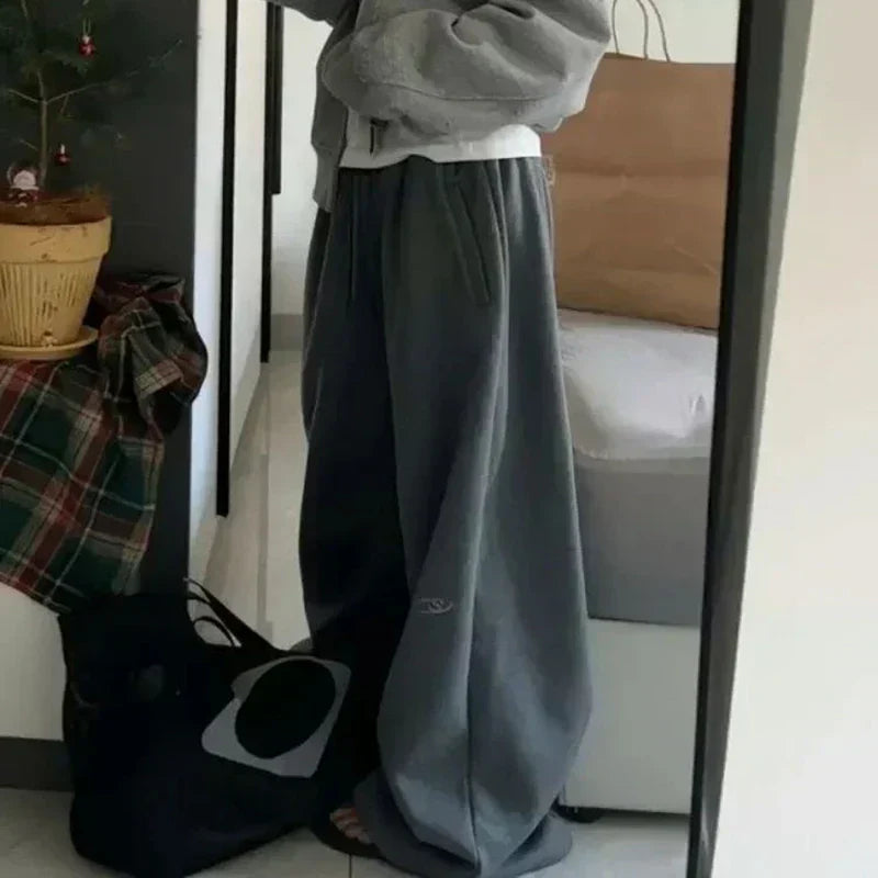 Pantalones deportivos holgados vintage estilo Y2K