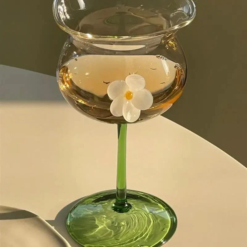 Flower-Designed Asymmetric Aesthetic Glass