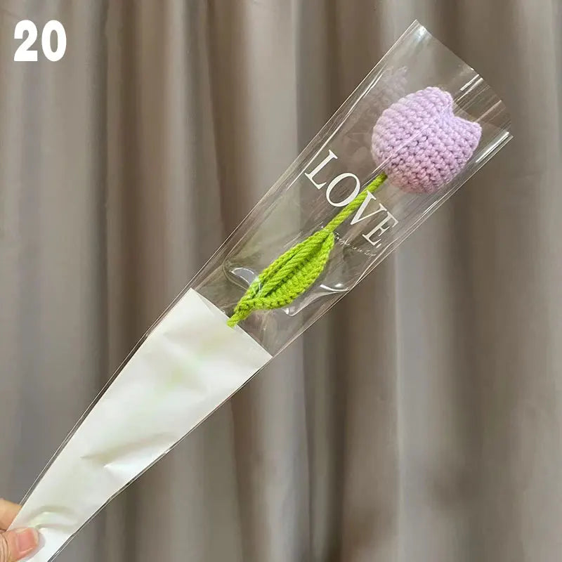 Gestrickter Rosen-Tulpen-Blumenstrauß für Hochzeiten