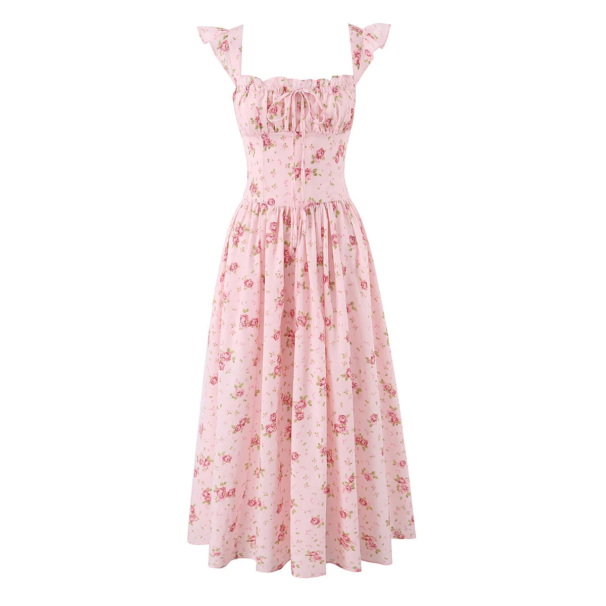 Women's Pink Floral Print Sundress