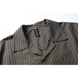 Casual Vintage Cuban Collar Stripe Shirt